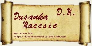 Dušanka Maćešić vizit kartica